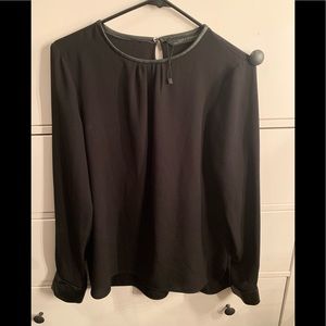 Zara top with faux leather piping